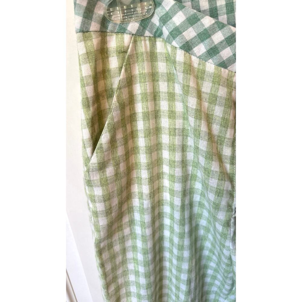 URBAN OUTFITTERS UO Leanna Gingham Cropped Flare Pant Green 100% Cotton Sz Small - Picture 9 of 9